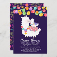 Cute Llama Mama Baby shower Invitation
