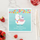 Cute Llama Mama Baby shower Paper Napkins Servet (Insitu)