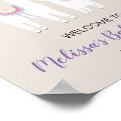 Cute Llama Mama Baby shower Welcome Sign Poster (Hoek)
