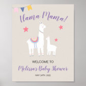 Cute Llama Mama Baby shower Welcome Sign Poster (Voorkant)