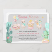 Cute Llama Mama Girl Baby shower Kaart (Voorkant)