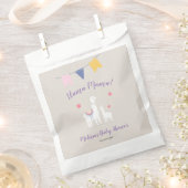 Cute Llama Mama Tan Paars Baby shower Bedankzakje (Geknipt)