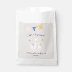 Cute Llama Mama Tan Paars Baby shower Bedankzakje