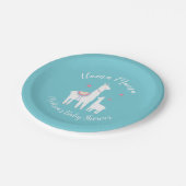 Cute Llama Mama Turquoise Baby shower Papieren Bordje (Gekanteld)