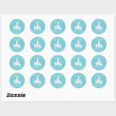 Cute Llama Mama Turquoise Modern Baby shower Ronde Sticker (Vel)