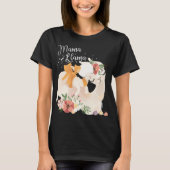Cute llama mamma met baby lama en bloemen t-shirt (Voorkant)