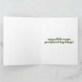 Cute Llama Meditating in Magical Forest Birthday Kaart (Binnen)