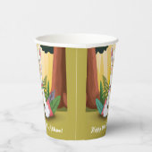 Cute Llama Meditating in Magical Forest Birthday Papieren Bekers (Rechts)