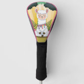 Cute Llama Meditating in Magical Forest Golfheadcover (Voorkant)