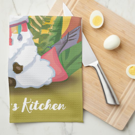 Cute Llama Meditating in Magical Forest Theedoek (Quarter Fold)