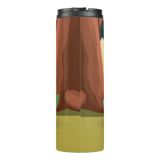 Cute Llama Meditating in Magical Forest Thermosbeker (Achterkant)