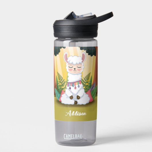 Cute Llama Meditating in Magical Forest Waterfles (Links)