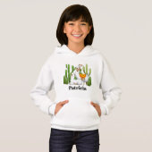 Cute llama meisjes noemen hoodie (Voorkant volledig)