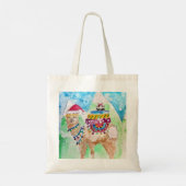 Cute Llama Merry kerstart Girls Canvas tas (Achterkant)
