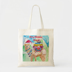 Cute Llama Merry kerstart Girls Canvas tas