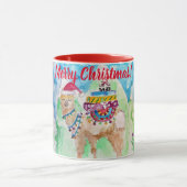 Cute Llama Merry kerstart Girls Dames Mok (Midden)