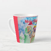 Cute Llama Merry kerstart Girls Latte Mok (Linkerhoek)