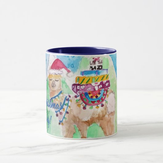 Cute Llama Merry kerstboys Childs Mok (Midden)