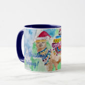 Cute Llama Merry kerstboys Childs Mok (Voorkant links)