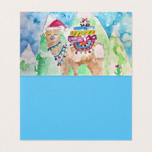 Cute Llama Merry-kerstkaart Kaart (Binnenkant ongevouwen)