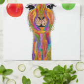 Cute Llama Merry Kerstmis Kitchen Towel Theedoek (Gevouwen)