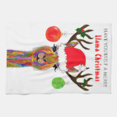 Cute Llama Merry Kerstmis Kitchen Towel Theedoek (Horizontaal)