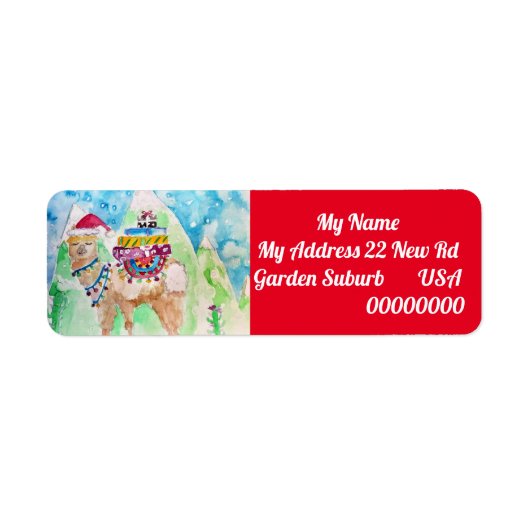 Cute Llama Merry kerstremisme Address Labels (Voorkant)