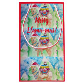 Cute Llama Merry Llama-mas Art kerstcadeau Klein Cadeauzakje (Achterkant)