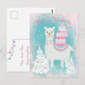Cute Llama met kerstcadeaus Briefkaart (Voorkant / Achterkant)