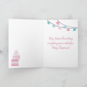 Cute Llama met kerstcadeaus Feestdagen Kaart (Binnen)