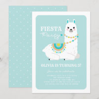 Cute Llama met Pom Poms Blue Fiesta kinderen op za