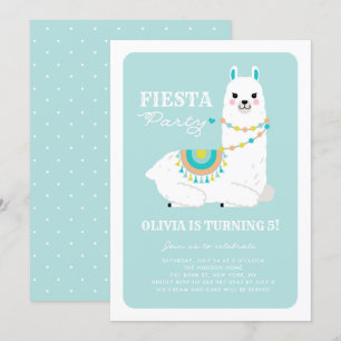 Cute Llama met Pom Poms Blue Fiesta kinderen op za Kaart