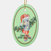 Cute Llama Mia Merry Kerstmis Keramisch Ornament (Links)