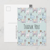 Cute Llama Motief op Stippen Dank Je Briefkaart (Voorkant / Achterkant)