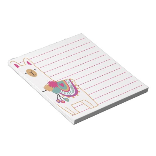 Cute llama notitieblok (Schuin)
