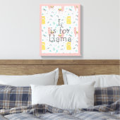 Cute llama Nursery Decor Canvas Afdruk (Insitu (Slaapkamer))