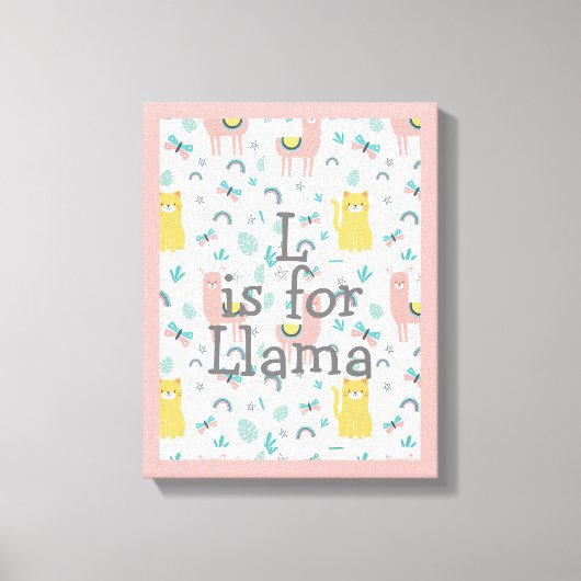 Cute llama Nursery Decor Canvas Afdruk (Voorkant)
