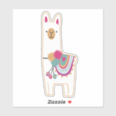 Cute llama-ontwerp sticker (Vel)