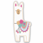 Cute llama-ontwerp sticker (Voorkant)