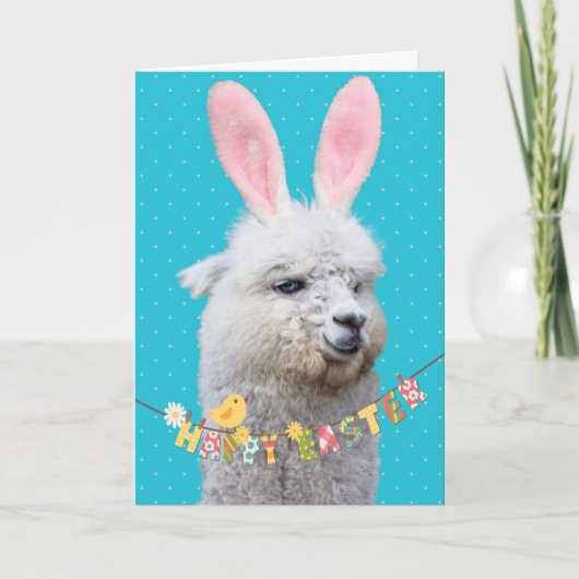 Cute Llama Paasbroodrooster Kaart (Voorkant)