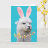 Cute Llama Paasbroodrooster Kaart (Gele Bloem)