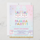 Cute Llama Pajama Birthday Party Sleepover Kaart (Voorkant)