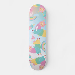 Cute llama pastels regenboog Kinder meisjes Persoonlijk Skateboard