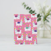Cute Llama Pattern Briefkaart (Staand voorkant)