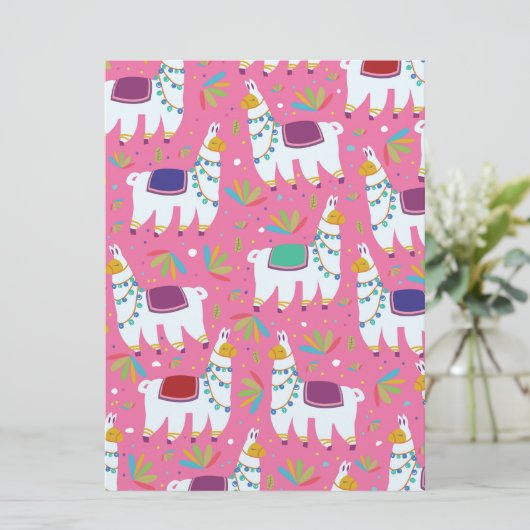 Cute Llama Pattern Kaart (Staand voorkant)