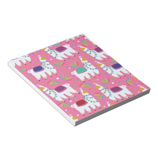 Cute Llama Pattern Notitieblok (Schuin)