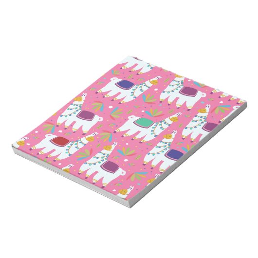 Cute Llama Pattern Notitieblok (Linkerzijde)