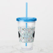 Cute Llama Pattern on Polka Dots Acryl Drinkbeker (Rechts)