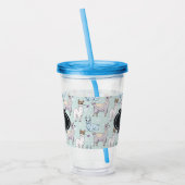 Cute Llama Pattern on Polka Dots Acryl Drinkbeker (Links)