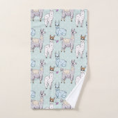 Cute Llama Pattern on Polka Dots Bad Handdoek (Handdoek)
